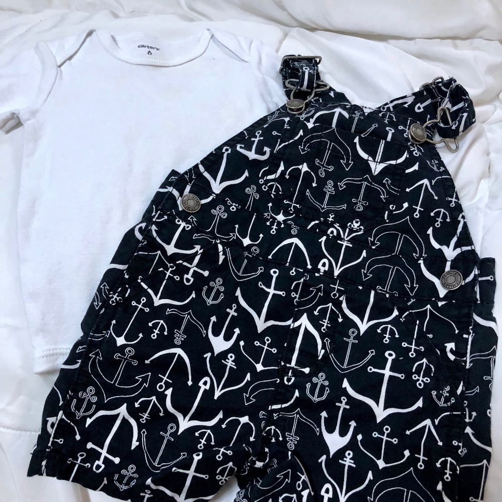 anchors overalls outfit bundle of 2